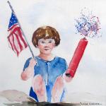 July 4th -1928 by Linda Werner in Watercolor