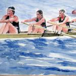 Spirit of '76 - Women First Take to the Oars in the Olympics by Anna Simmons in Watercolor