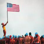 Girl with Flag by Catherine Rush - Photography  Honorable Mention Winner