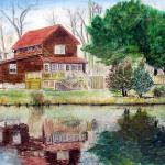 View From Across The Bog by Christopher Thomas in Watercolor