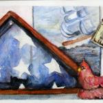 Dad's Flag  by Donna Metz in Watercolor