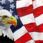 USA Strength Freedom and Courage by Frances Doran in Watercolor