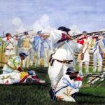 The Wounding of Captain Arnold at the Hedgerow by Phil Meara in Watercolor Second Place Winner