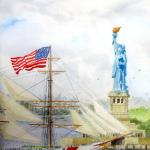 Tall Ship Parade by Paul Hartelius in Watercolor