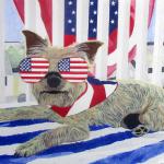 Patriotic Pup by Jerry Heffner in Gouache