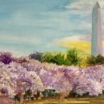 Washington Monument by Joyce Ecochard in Watercolor