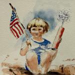 July 4th - 1928 by Linda Werner in Watercolor