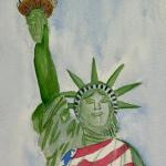 Lady Liberty by Linda Saladino in Watercolor