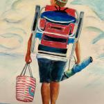 Beach Walk by Carlo Gaboardi in Mixed Media