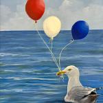 Patriotic Seagull by Nancy Willen in Acrylic