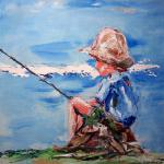 Fishing, Acrylic, Paul Daukas