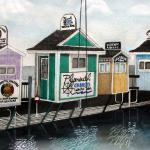 Plymouth Harbor Row, Watercolor, Donna Ransome