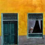 Behind the Curtain, Watercolor, Donna Ransome