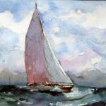 A Study in Blue, Watercolor, Linda Werner